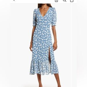 Reformation Nantes Blue and White Floral Midi Dress